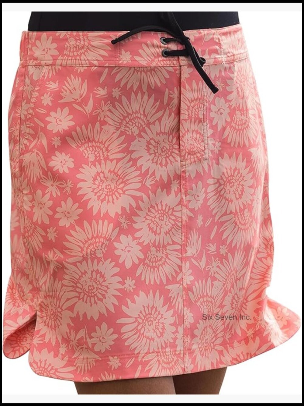 Mid Rise Active Skirt with Pockets - Athletic Skort with Velcro Fly Closure -